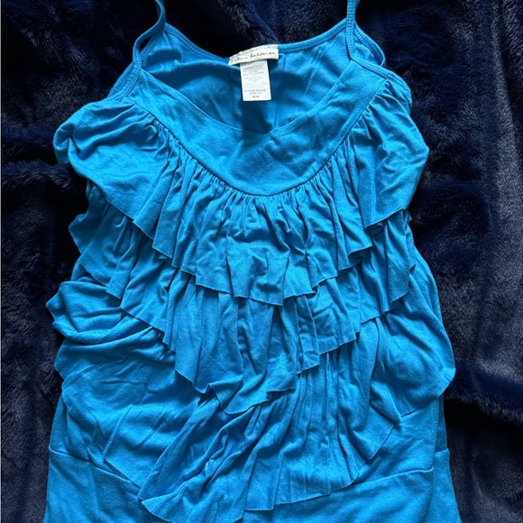 Blue Ruffled Tank Top - Picture 2 of 2